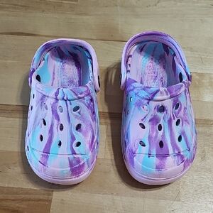 3 for $10 🌈 Lily & Dan Kids Marbled EVA Clogs Pink Purple Blue | Size 9/10